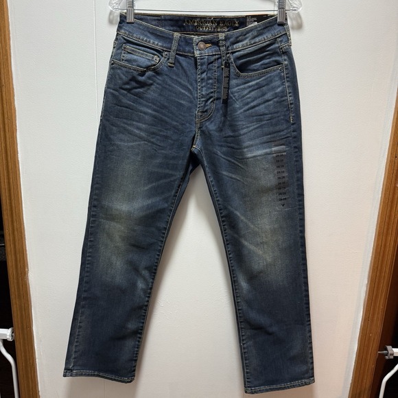 Men's American Eagle Dark Wash Extreme Flex Original Straight Size 28x28 NEW - Picture 1 of 9